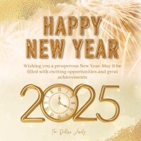 happy new year 2025 message design template Carré (1:1)