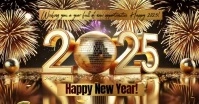 Happy New Year 2025 Online Card Template Facebook Gedeelde Prent