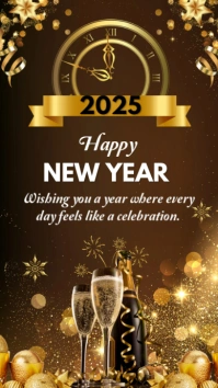 Happy New Year 2025 poster Instagram Story template