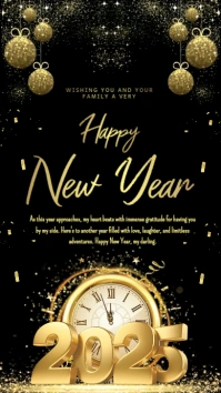 Happy New Year 2025 Wishes Instagram Story. template