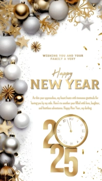 Happy New Year 2025 Wishes Instagram Story. template