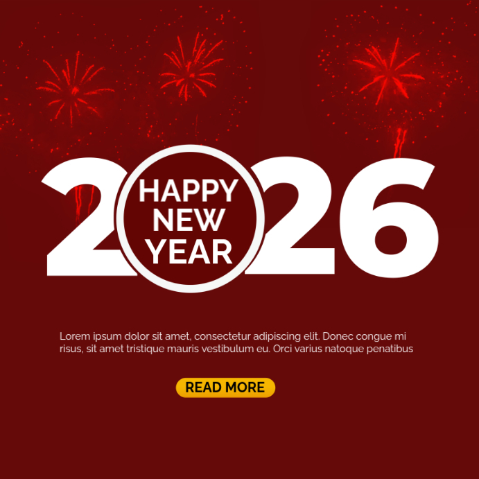 Happy new year 2026 celebration social media banner or instagram post ...