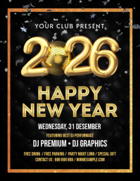 Happy New Year 2026 Flyer (US Letter) template
