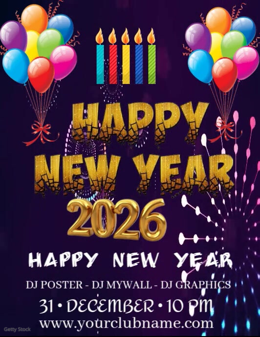 Plantilla de HAPPY NEW YEAR 2026 | PosterMyWall