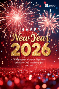Red New Year Celebration Pinterest-grafik Template