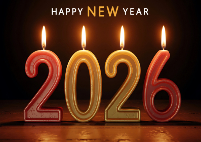 Happy New Year 2026 Postcard template