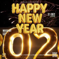 Black New Year Party Instagram Post Template