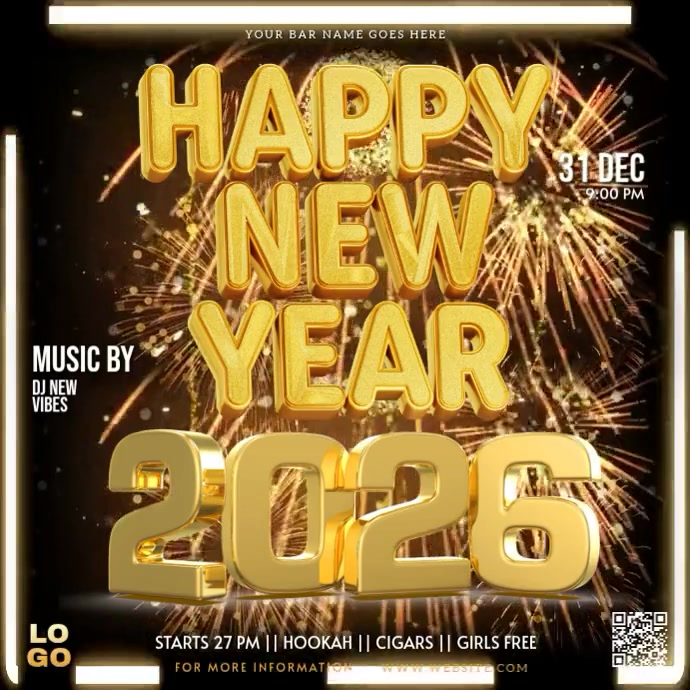 Plantilla de Happy New Year 2026 Party | PosterMyWall