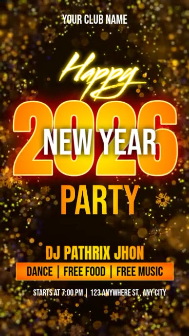 Plantilla de Happy new year 2026 party instagramn reel | PosterMyWall