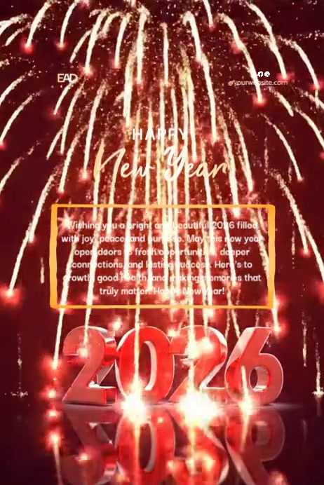 Happy New Year 2026 Wishes Video Template Poster | PosterMyWall
