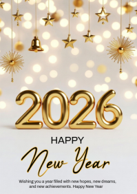 Happy New Year 2026. A4 template