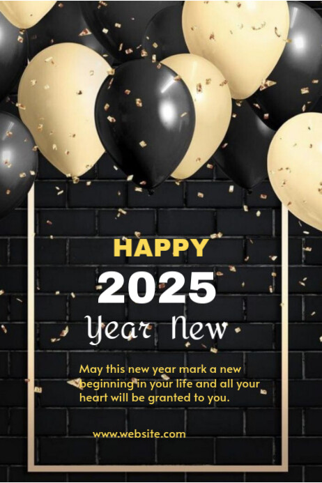 Happy new year 2925 design Banner 4' × 6' template