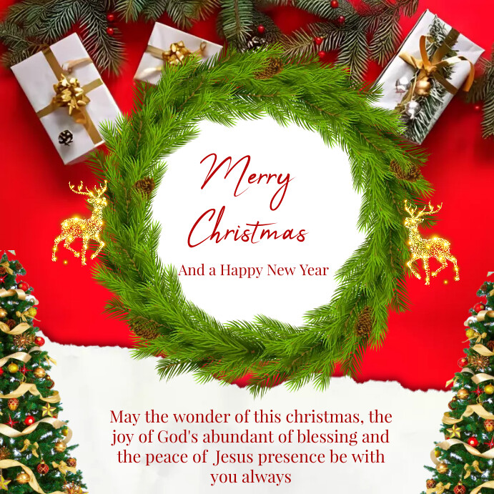Happy New Year And Christmas Card Invitation Template PosterMyWall happy-new-year-and-christmas-card-invitation-template-postermywall
