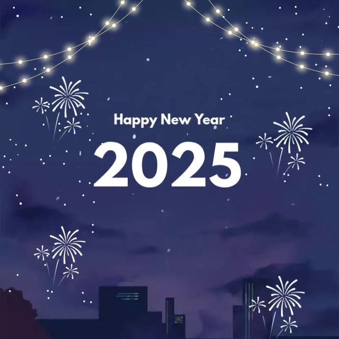 Happy New Year Blue White IG Post template