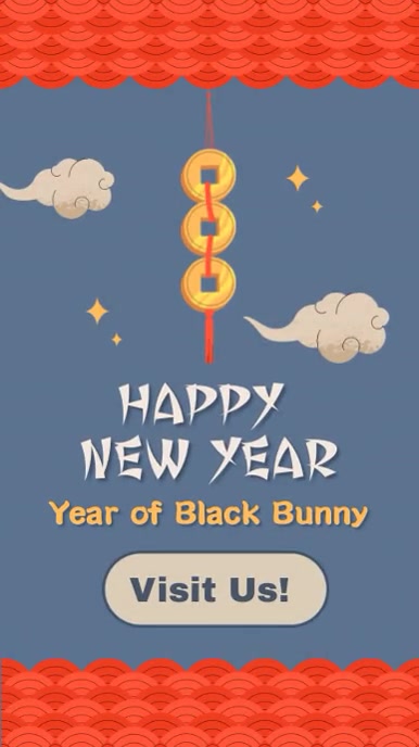 Happy New Year Bunny Instagram 快拍 template