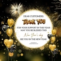 HAPPY NEW YEAR BUSINESS DESIGN TEMPLATE โพสต์บน Instagram