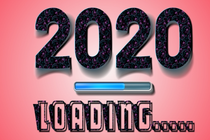 Feliz frohes neues Happy New Year Card 2020 loading Template | PosterMyWall