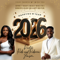 Happy New Year Card Cuadrado (1:1) template