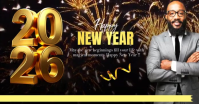 Happy New Year card Reklama na Facebooka template