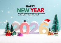 Happy New Year card Postcard template