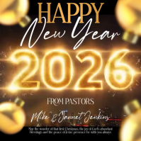 happy new year card template Square (1:1)