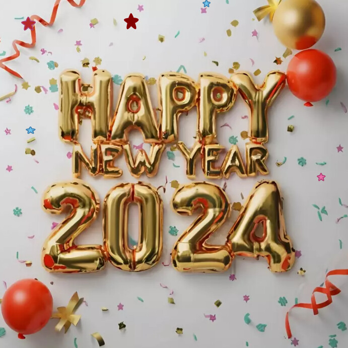 Happy new year card with balloons Template | PosterMyWall