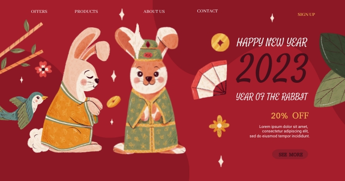 Happy New Year Cards Gedeelde afbeelding op Facebook template