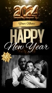happy new year cards photo space free Instagram Reel template