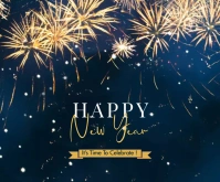 Happy New Year Celebrate Medium Rectangle template