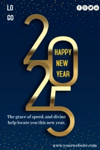 Happy new year celebration Pinterest Graphic template