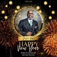 happy new year church instagram post Square (1:1) template