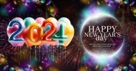 happy new year day 2024 online template Facebook Shared Image