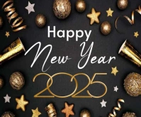 Happy New Year Rectángulo Mediano template