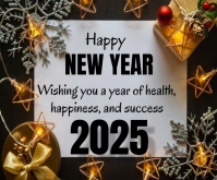 Happy New Year Rectángulo Mediano template