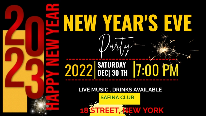 Happy new year YouTube Thumbnail template