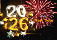 Happy New Year Postcard template