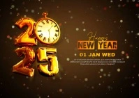 Happy New Year Postcard template