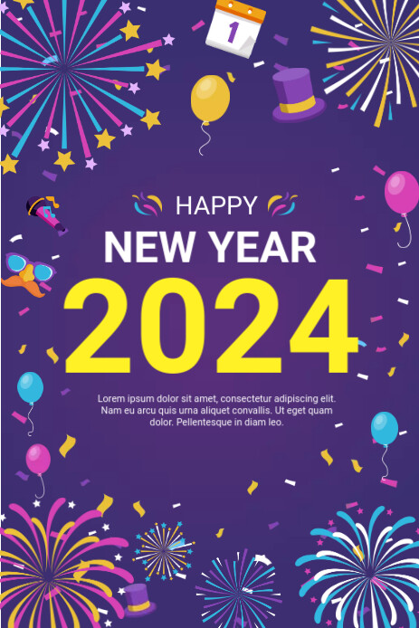 Happy New Year Pinterest Graphic template