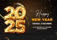 Happy New Year Postcard template