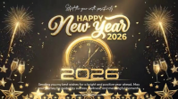 Happy new year Affichage numérique (16:9) template