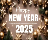 Happy New Year Rectángulo Mediano template