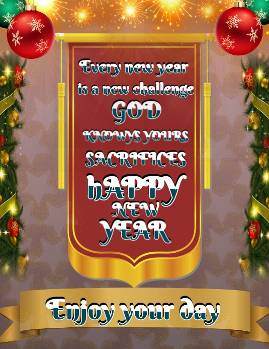 happy new year Flyer (US-Letter) template