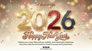 Happy new year Display digitale (16:9) template
