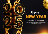 Happy New Year Postcard template
