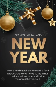 happy new year Kalahating pahina na Wide template