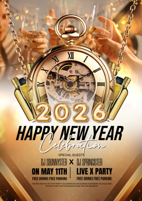 Happy new year A5 template