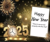 Happy New Year Rectángulo Mediano template