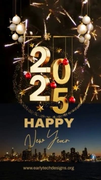 happy new year Tampilan Digital (9:16) template
