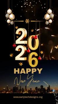 happy new year Digitalanzeige (9:16) template