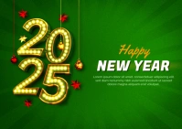 Happy New Year Postcard template